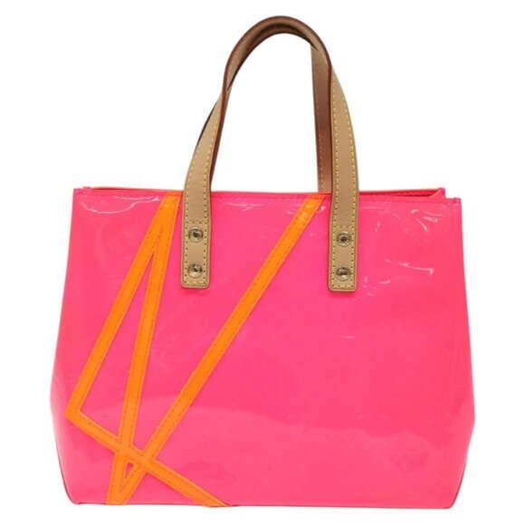 LOUIS VUITTON Monogram Vernis Fluo Reade PM Hand Bag Red M91903 Auth yk17584AV - Picture 2 of 16